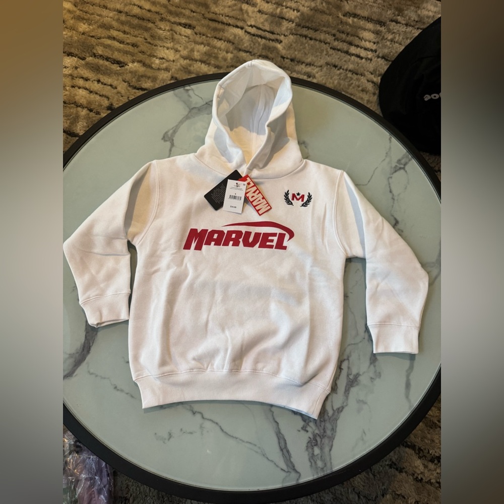 NWT Cotton On Marvel Kids White Hoodie